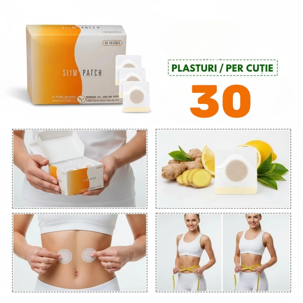 Plasturi pentru slăbit, 30 bucăți, cu ingrediente naturale, aplicare pe abdomen, rezultate vizibile