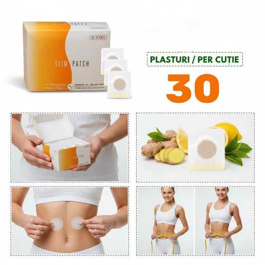 Plasturi pentru slăbit, 30 bucăți, cu ingrediente naturale, aplicare pe abdomen, rezultate vizibile