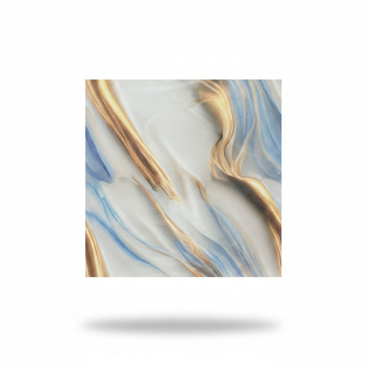 Tapet Autoadeziv 3D Onyx Bleu cu Auriu 60x60cm