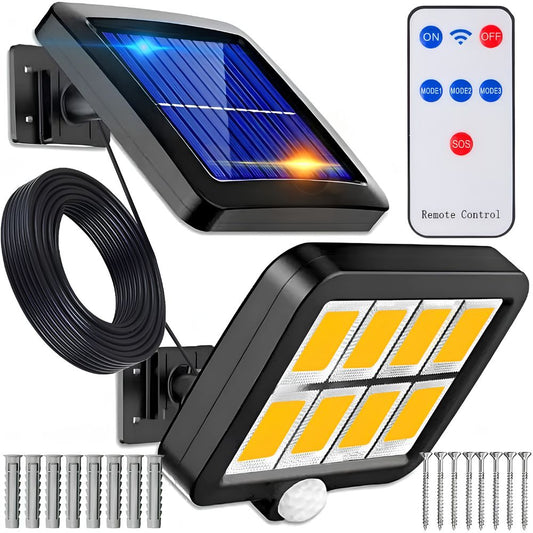 Lampă Solară 8 COB LED cu Senzor de Mișcare și Telecomandă