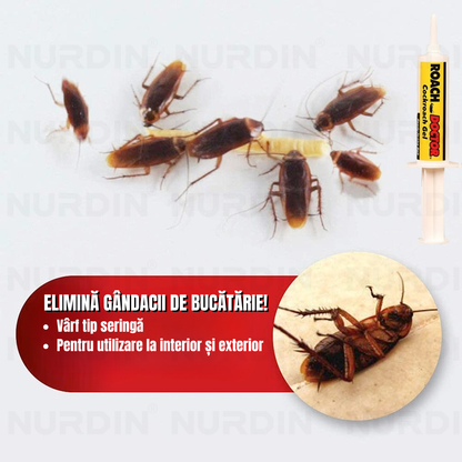 Gel anti-gândaci de bucătărie, vârf tip seringă pentru interior și exterior, elimină eficient insectele