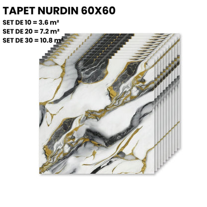 Tapet Autoadeziv 3D Marmură Calacatta Aurie 60x60cm