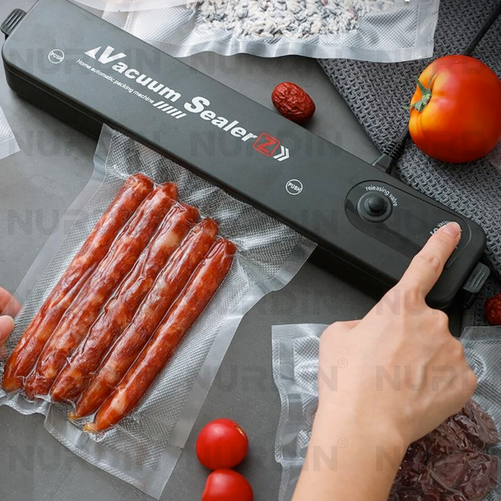 Mașină de sigilat vid, sigilare alimente, salam în ambalaj vid, conservare alimente acasă