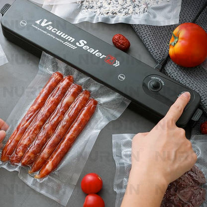Mașină de sigilat vid, sigilare alimente, salam în ambalaj vid, conservare alimente acasă